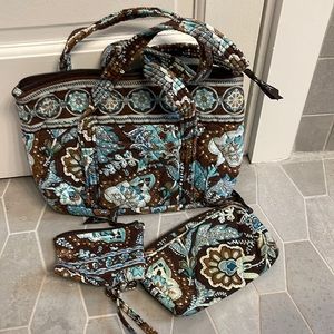 Vera Bradley Purse With Matching Wallet and Coin Case